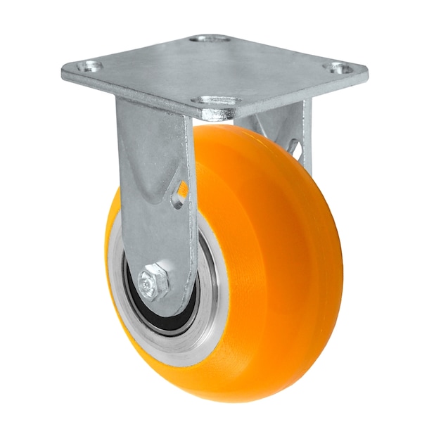 5"x2" Sirius HD Donut Polyurethane on Aluminum Wheel, Rigid Casters